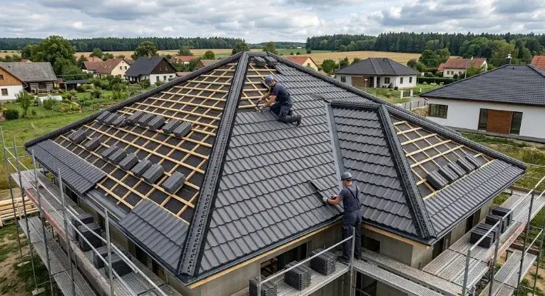 Kartapas na hřeben a nároží střechy - hřebenový větrací pás s kartáči